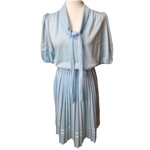Vintage Jeanne Durrell Pleated Dress Womens Sz S -M Twee Modest Soft Girl Dainty